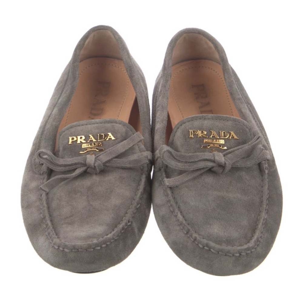 Prada Women’s Grey Suede Loafers